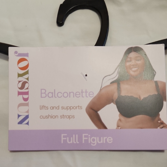 Purple Full Coverage Balconette Bra with Lace Floral Design - 40DDD - Picture 2 of 7